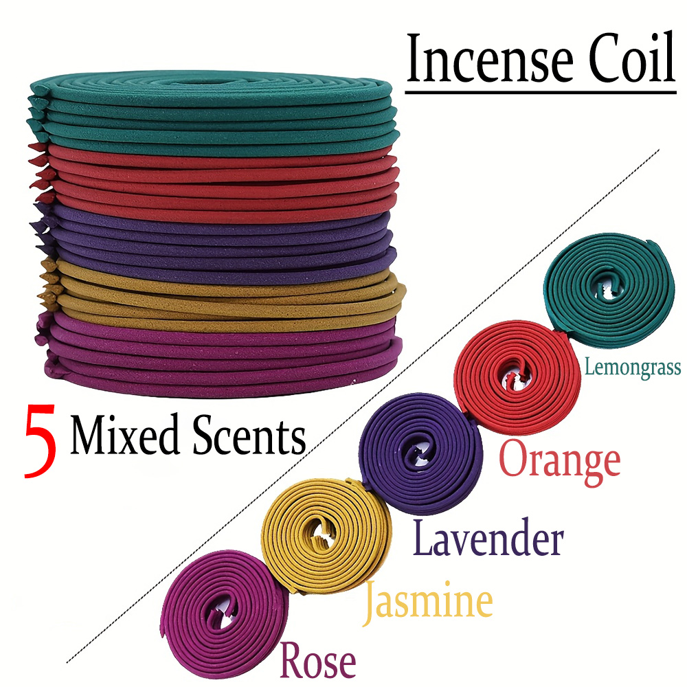 Home Fragrance Lavender - High-Quality Classic Spiral Incense Mixed Set,