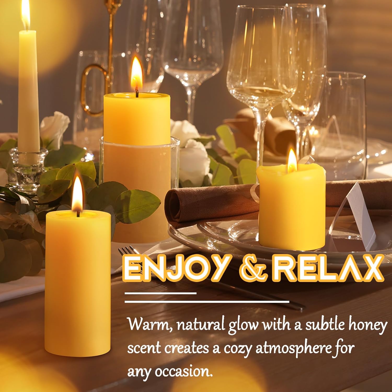 1/3/5PCS Beeswax Pillar Candle - Beeswax Taper Candle recension och pris