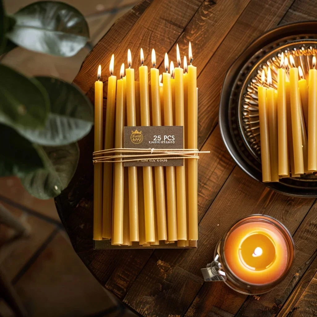 25PCS/1PACK Hanukkah Candle Na - Beeswax Taper Candle recension och pris
