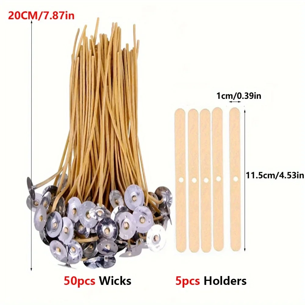 Candle Wicks 50 PCS 8 Inch Hem - Beeswax Taper Candle recension och pris
