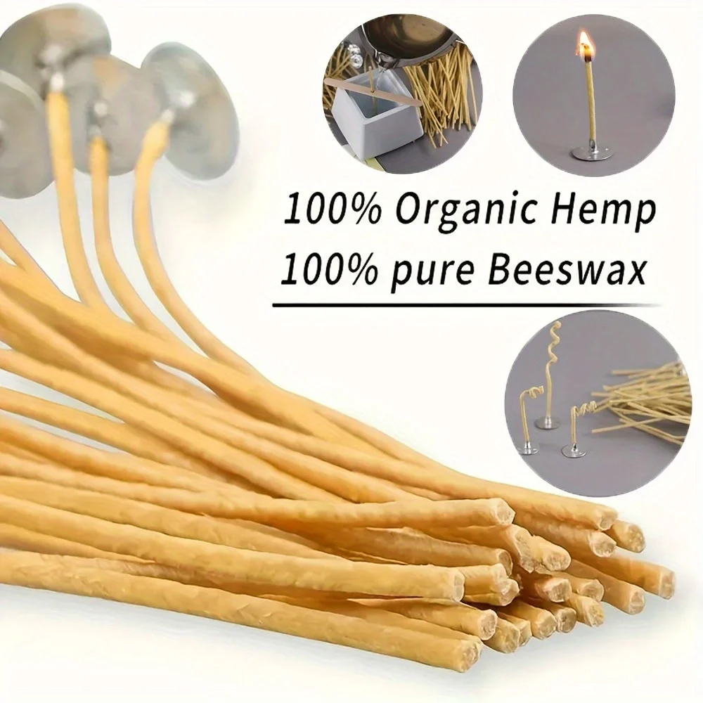Candle Wicks 50 PCS 8 Inch Hem - Beeswax Taper Candle recension och pris