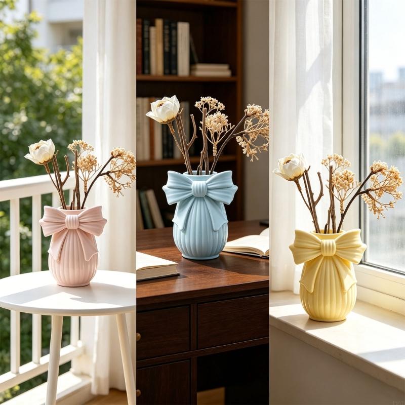 Bowknot Striped Vase Silicone  - Beeswax Taper Candle recension och pris