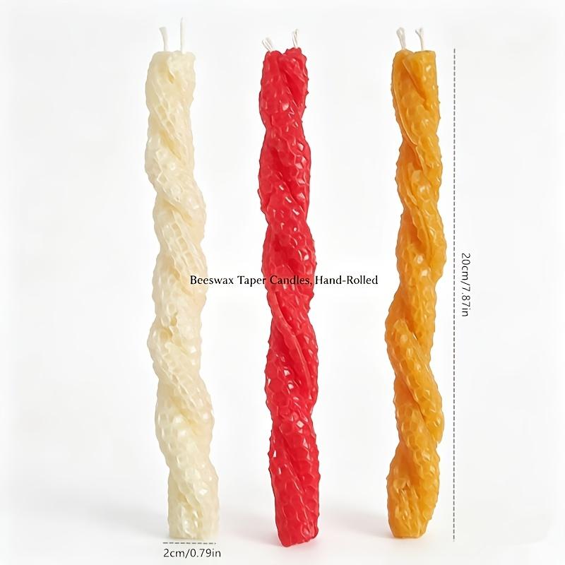 3 red and yellow handmade twis - Beeswax Taper Candle recension och pris