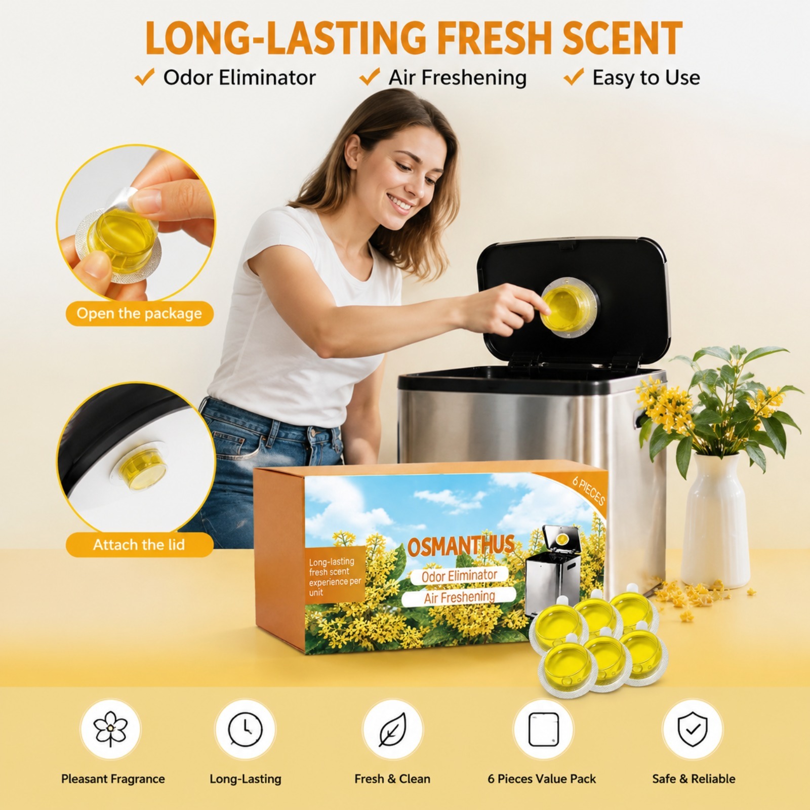 6PCS Trash Can Odor Eliminator - Home Fragrance Lavender recension och pris